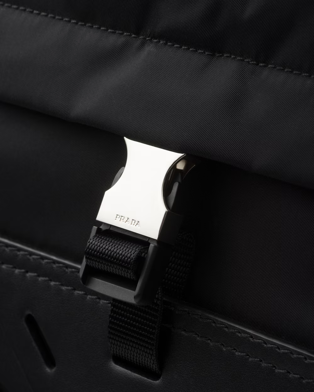 Re-Nylon and leather travel bag